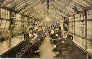 Soldiers from various units in hospital blues.  c.