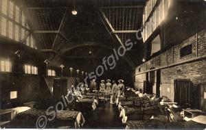 Soldiers and nurses in hospital ward. c. 1915-1916