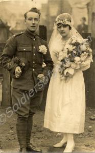 Private Gillham with his bride.  Royal Army Medica
