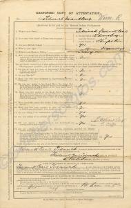 Certificate of Attestation for 15729 Private Frede