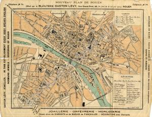 Street map of Rouen. c. 1917.