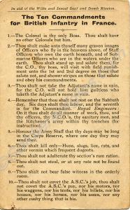 "The Ten Commandments for British Infantry in Fran