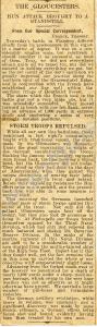 Headline  - "The Gloucesters. Hun Attack Brought t