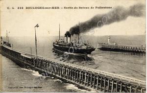 Ship leaving for Folkestone from Boulogne. 1914-19