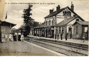 Railway station at Pont-de-Briques. 1914-1918.