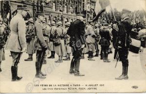 PÃ©tain, Foch and Joffre at the victory celebratio