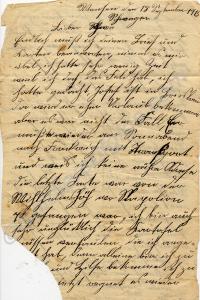 Letter believed to have belonged to Unteroffizier