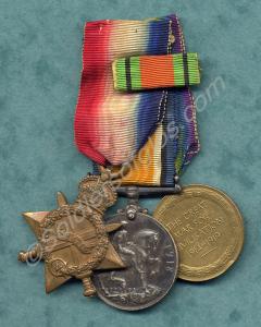 Group of three medals; 1914-15 Star, British War M