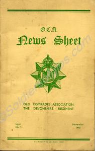 News letter of the Devonshire Regiment Old Comrade