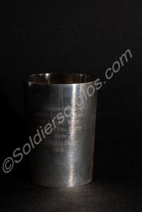 Engraved silver tankard presented  to Sergeant F.