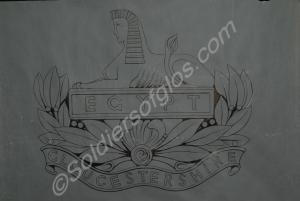 Stone mason's stencil of Gloucestershire Regiment