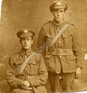 Percy Ireland seated, with another soldier. 1/5th