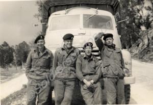 Assault Pioneers with truck. Left to right:- Dave