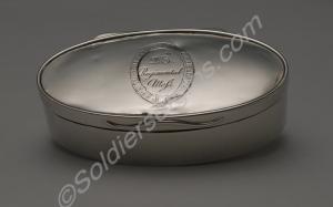 Silver snuff box presented to the Officers' Mess o