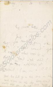 Postcard to his mother from 3004/240907 Private Ri
