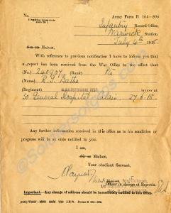 Army Form B.104-80B. Notification of hospital tran