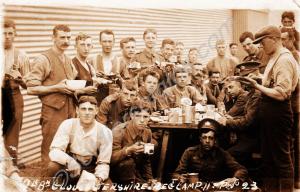 Meal time at Camp 11. Includes 16895 Private Arthu