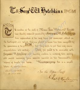 Diploma awarded by Price Walker & Co to former emp