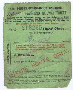 Combined Leave and Railway ticket from Bristol to