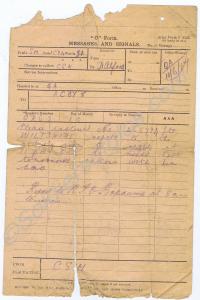 Army Form C2123. Message to 265783 Private Thomas