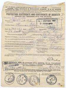 Army Form Z11. Protection Certificate and Certific