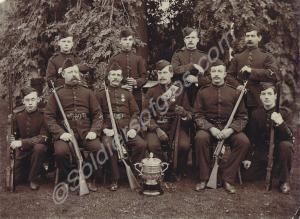 Shooting team. Private Herman Jeffries kneeling fa