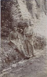 26620 Private James Ernest Lyes (seated) and 26636