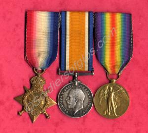 Group of three medals; 1914-1915 Star, British War