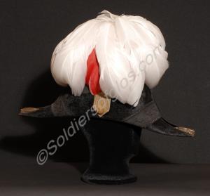 Full dress cocked hat with plume worn by Brigadier
