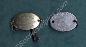 Identity tags of Second Lieutenant Conrad Cloutman