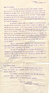 Letter of condolence sent by Second Lieutenant W.C
