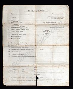 Message form with Cambrai (East) Trench Map, 25th