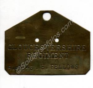 Brass trunk/locker plate. 5185343 Private H. Fello
