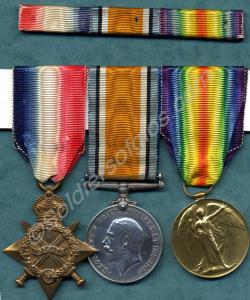 Group of three medals; 1914-1915 Star, British War