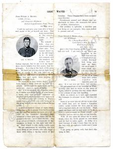 Article describing the life of soldiers in the tre