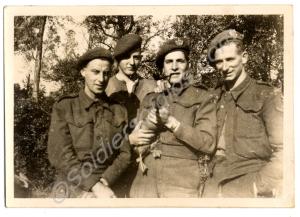 Four soldiers, featuring (holding the duck) Alfred