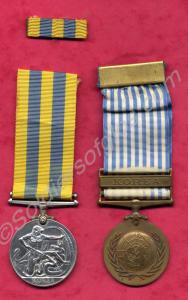 The British Korean Medal (with bar) and the U. N.