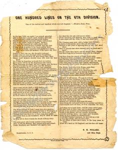 Poem: "One Hundred Lines on the 6th Division." Wri