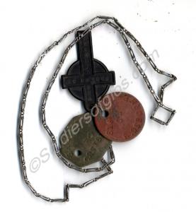 Dog tags and crucifix. Belonged to to 5191530 Priv
