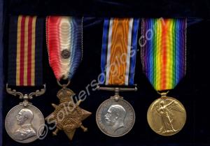 Group of four medals; Military Medal, 1914 Star, B
