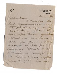 Letter addressed to A.E. Mackrell ("Mac") on the 2