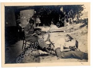 Features two World War I soldiers at Hebuterne in