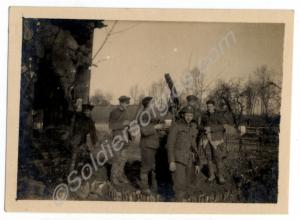 Features World War I soldiers at Hebuterne. Belong
