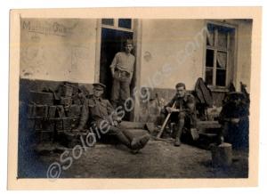 Features four World War I soldiers at Hebuterne. B