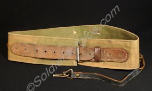 Canvas and leather webbing belt. Belonged to Cyril