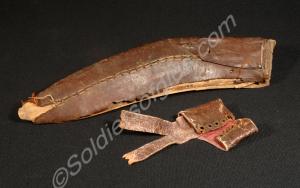 Wood and leather scabbard and frog for Kukri knife