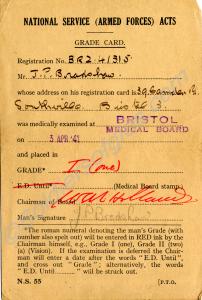 Soldier's medical examination certificate. Belonge