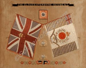 Silk embroidered colours of 2nd Battalion, The Glo