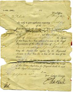 Payment of final balance of pay to Elizabeth Hall,