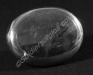 Silver tobacco box. Belonged to 2359 Company Serge